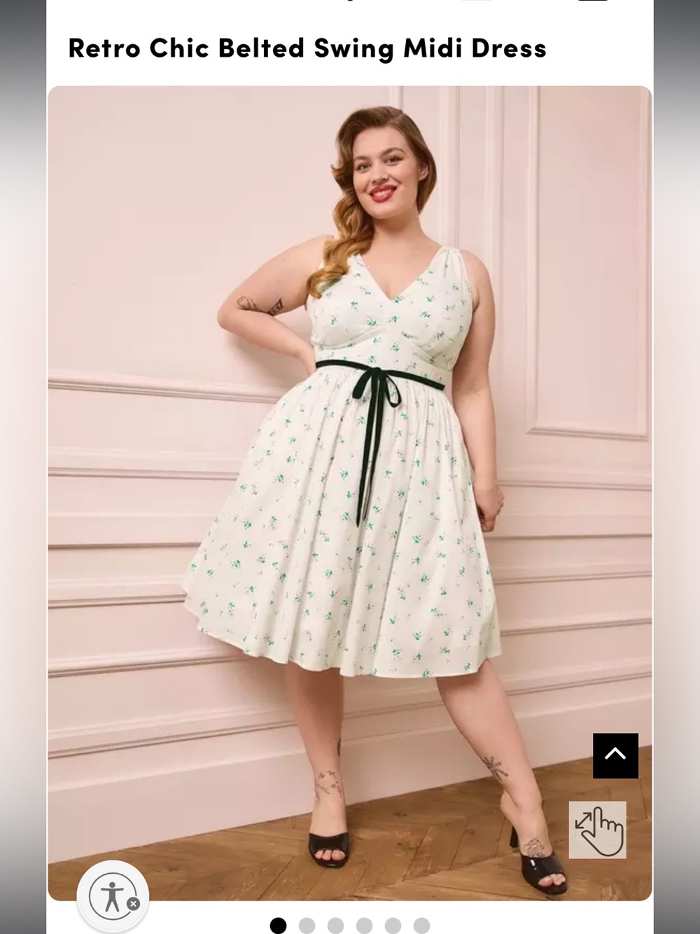 BNWT Torrid Retro Chic White Floral Belted Swing Midi Dress